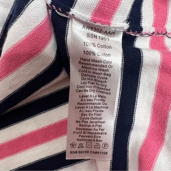 ATM Striped Long Sleeve Sweater Knit Top Cotton Pink Blue White Size XS - Picture 7 of 10